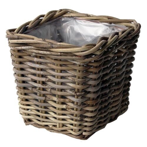 Rotan Bloembak Grey - 21x21x19 cm