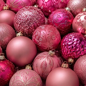 Roze kerstballen