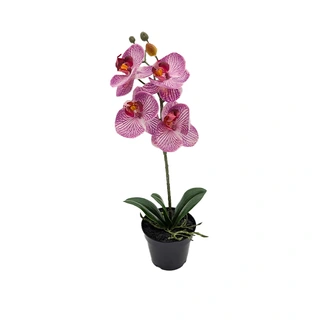 Kunst Phalaenopsis Orchidee In Pot x1 50 cm - Tiger Cerise