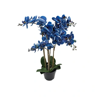 Kunst Phalaenopsis Orchidee In Pot x5 60 cm - Blue