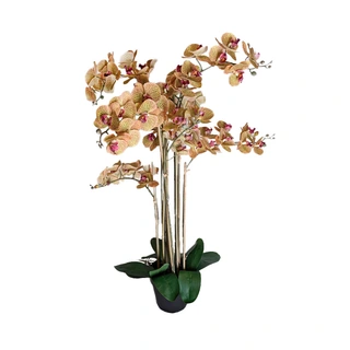 Kunst Phalaenopsis Orchidee In Pot 110 cm - Tiger Yellow
