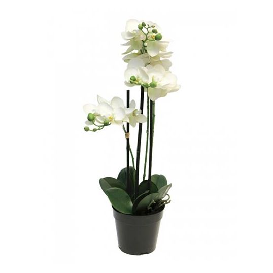Kunst Phalaenopsis Orchidee In Pot 60 cm - Wit