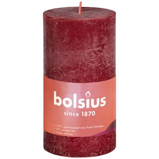 Bolsius Stompkaars 100/50 Shine rustiek velvet red