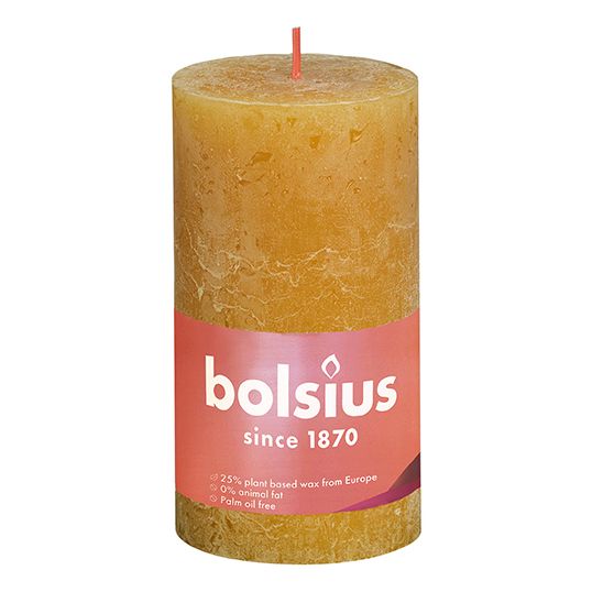 Bolsius Stompkaars 130/68 Shine rustiek honeycomb yellow