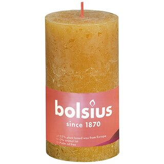 Bolsius Stompkaars 130/68 Shine rustiek honeycomb yellow