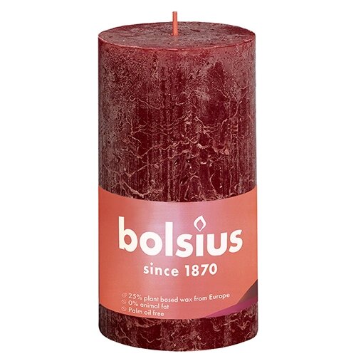 Bolsius Stompkaars 130/68 Shine rustiek velvet red