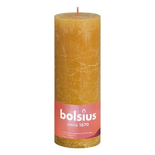Bolsius Stompkaars 190/68 Shine rustiek honeycomb yellow