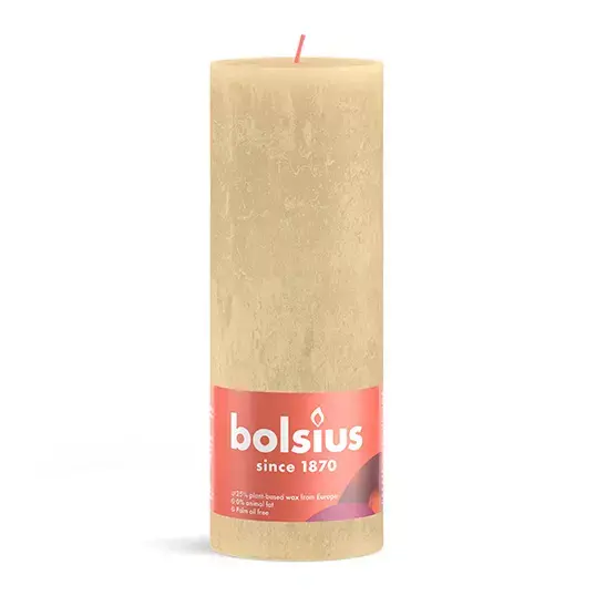 Bolsius Rustiek Stompkaars Ø6,8x19 cm - Oat Beige