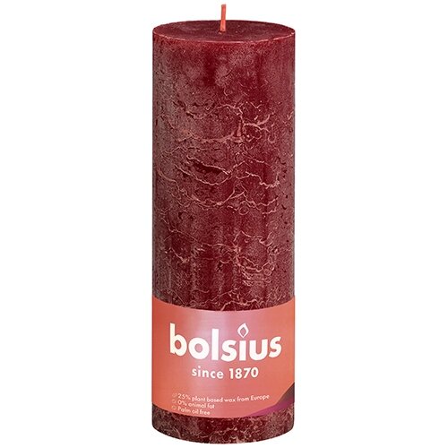 Bolsius Stompkaars 190/68 Shine rustiek velvet red