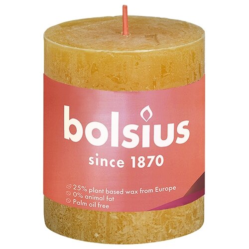 Bolsius Stompkaars 80/68 Shine rustiek honeycomb yellow