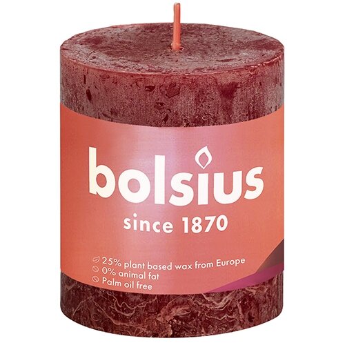 Bolsius Stompkaars 80/68 Shine rustiek velvet red