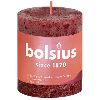 Bolsius Stompkaars 80/68 Shine rustiek velvet red