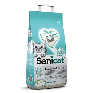 Sanicat Clumping White Cotton Fresh - 20 L - afbeelding 1