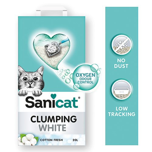 Sanicat Clumping White Cotton Fresh - 20 L - afbeelding 2