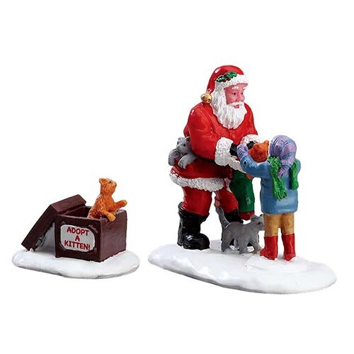 Lemax Santa And Kittens