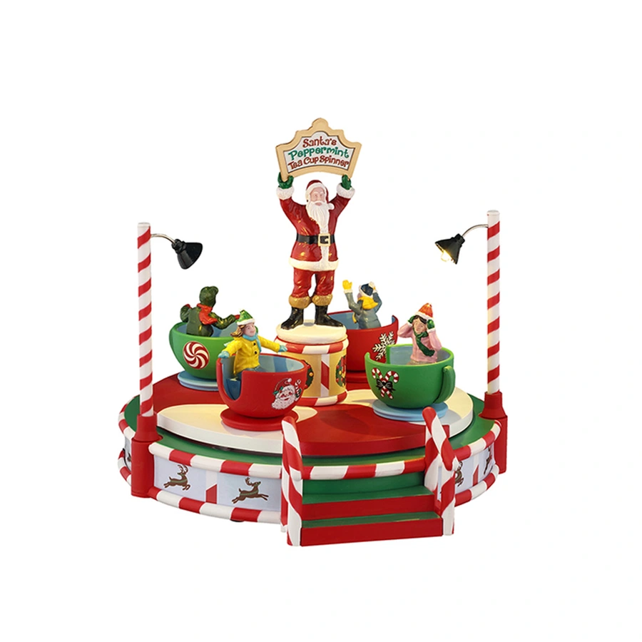 Lemax Santa's Peppermint Teacup Spinner