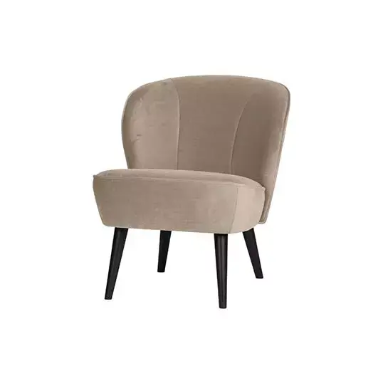 Woood Sara Fauteuil Fluweel Khaki - afbeelding 1