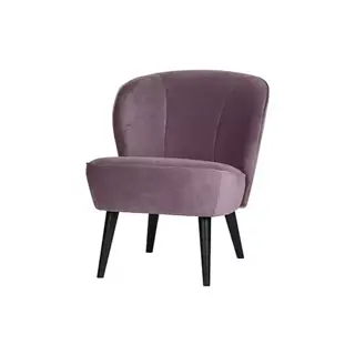 Woood Sara Fauteuil Fluweel Warm Lila - afbeelding 1