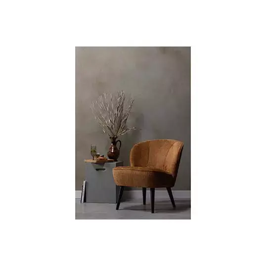 Woood Sara Fauteuil Structure Velvet Cognac - afbeelding 2