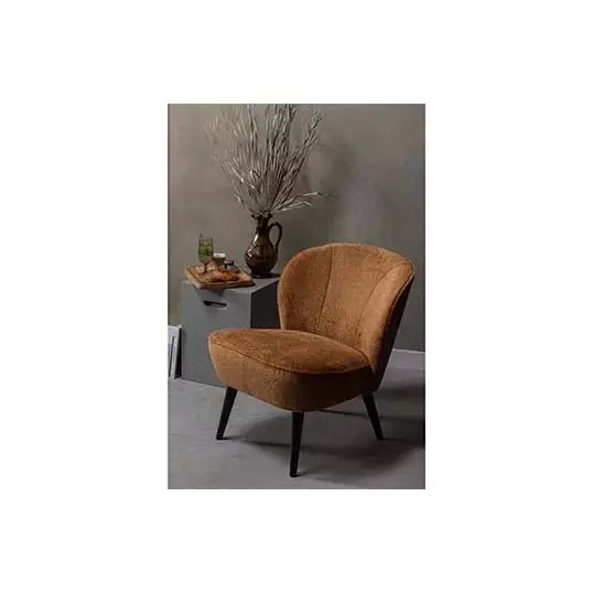 Woood Sara Fauteuil Structure Velvet Cognac - afbeelding 3