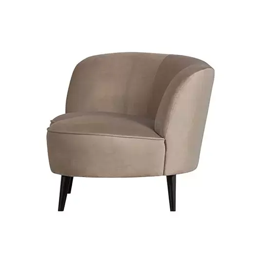 synoniemenlijst voordeel schouder Woood Sara Lounge Fauteuil Links Fluweel Khaki | Tuincentrum De Boet