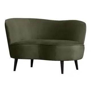 Woood Sara Lounge Fauteuil Links Fluweel Warm Groen - afbeelding 1