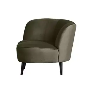 Woood Sara Lounge Fauteuil Links Fluweel Warm Groen - afbeelding 2