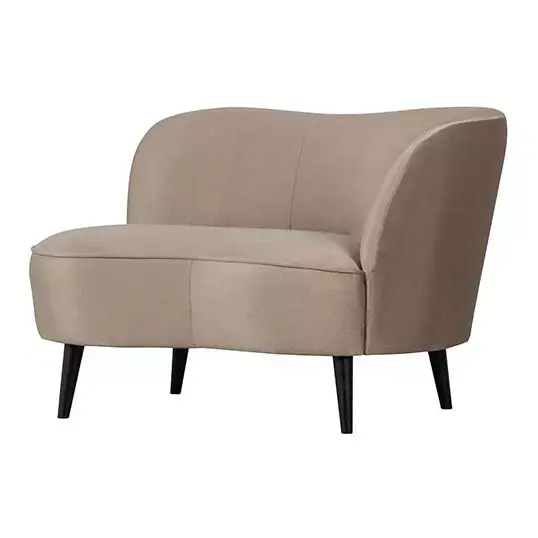 Woood Sara Lounge Fauteuil Rechts Fluweel Khaki - afbeelding 1