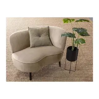 Woood Sara Lounge Fauteuil Rechts Fluweel Khaki - afbeelding 2