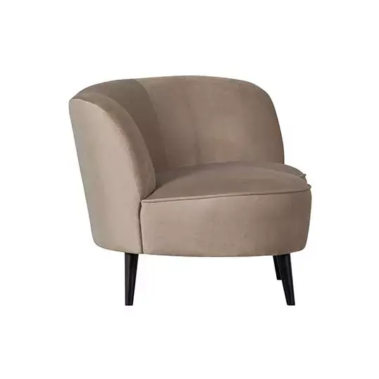 Woood Sara Lounge Fauteuil Rechts Fluweel Khaki - afbeelding 6