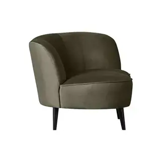 Woood Sara Lounge Fauteuil Rechts Fluweel Warm Groen - afbeelding 4