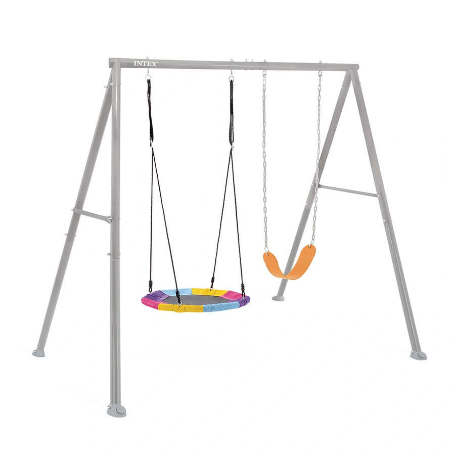 Intex Saucer and Swing Two Feature Set Grijs - 254 x 244 x 198 cm - afbeelding 1