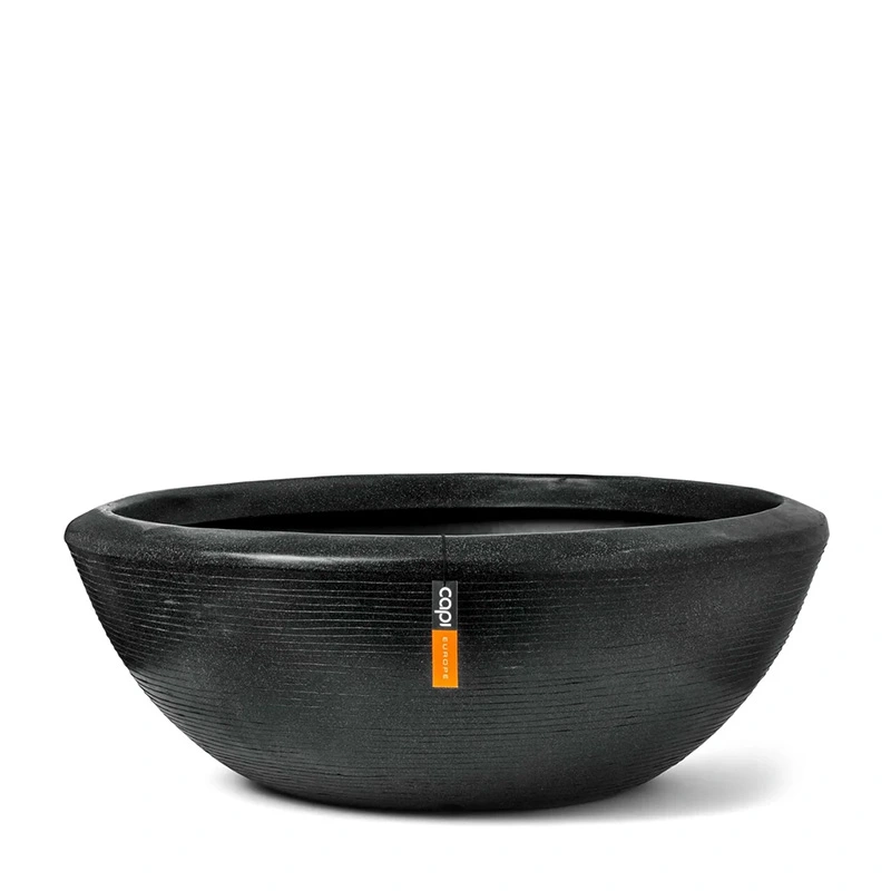 Capi Schaal Laag Arc Granite Ø61x25 cm - Zwart