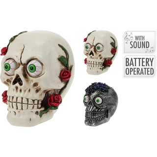 Schedel met bloemen assorti