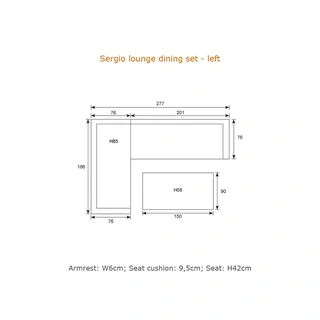 Garden Impressions Sergio Lounge Diningset Links - Mint Grey - afbeelding 5
