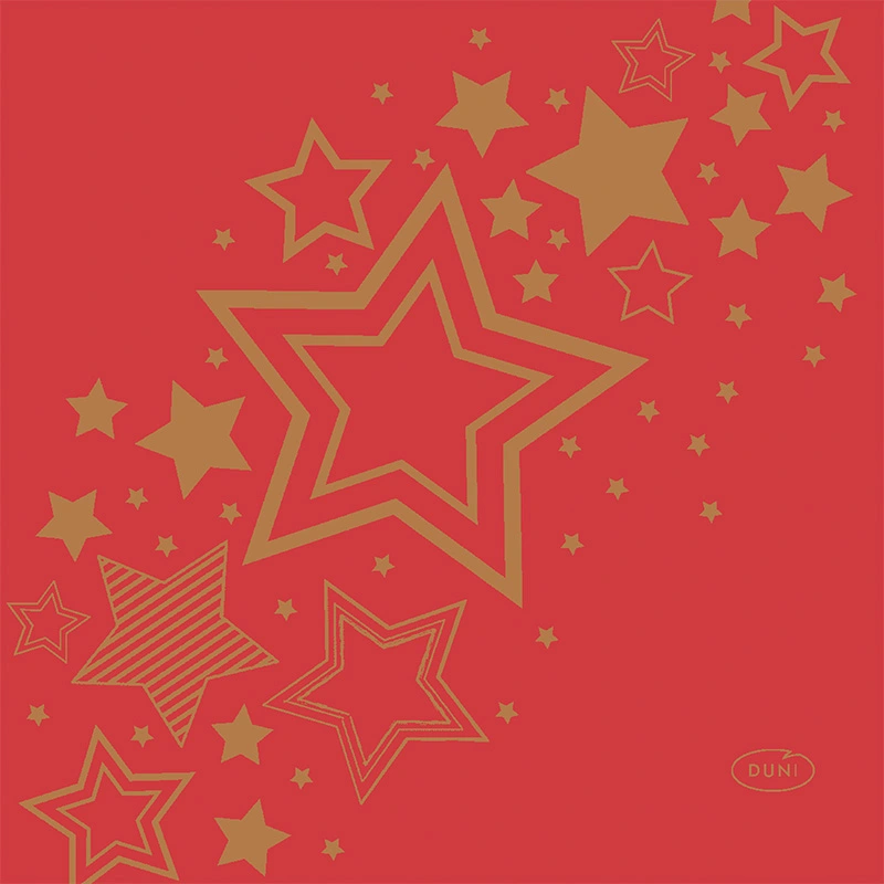Duni Servetten Holiday Star Red - 24x24cm
