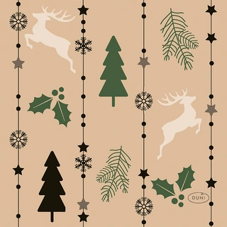 Duni Servetten Natural Yuletid - 24x24cm