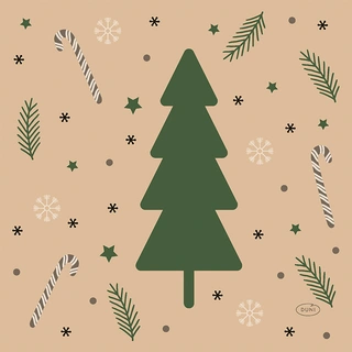 Duni Servetten Natural Yuletid - 33x33cm
