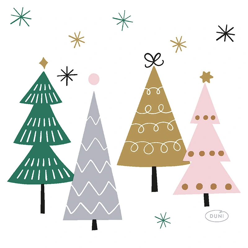 Duni Servetten Noel Trees - 24x24cm