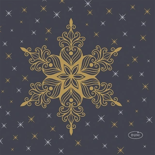 Duni Servetten Snowstars Black - 24x24cm