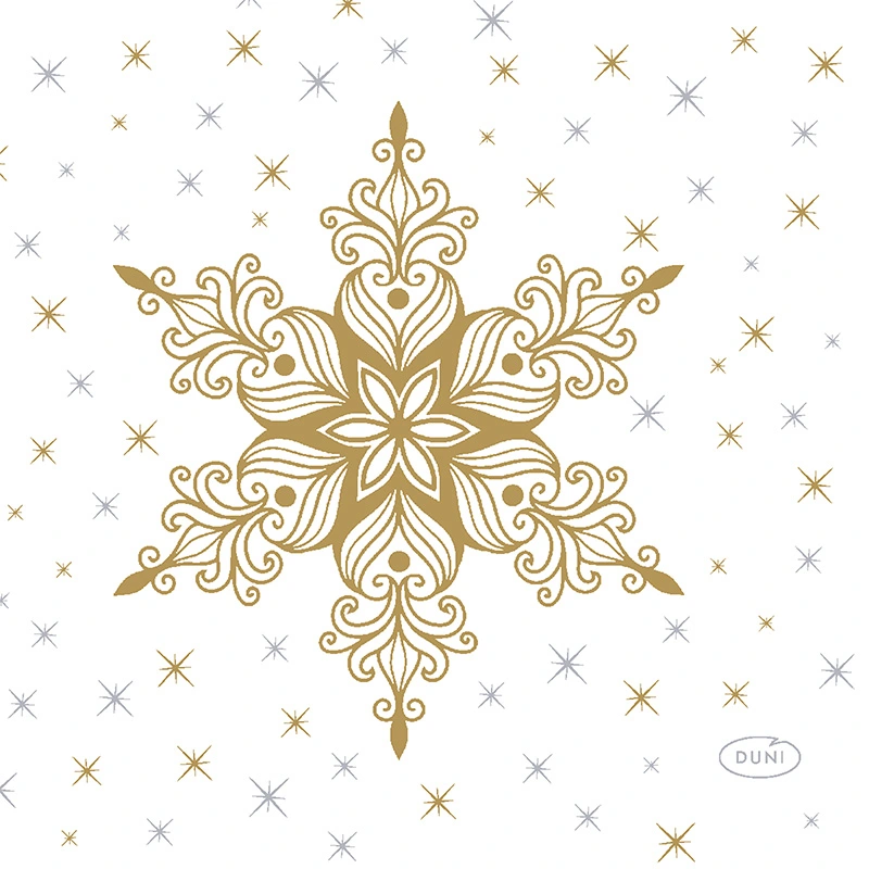 Duni Servetten Snowstars White - 24x24cm
