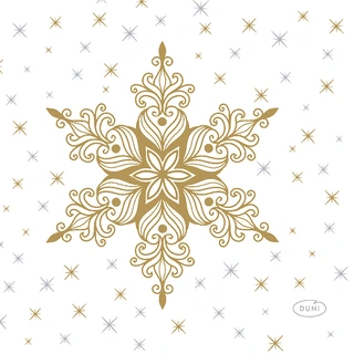Duni Servetten Snowstars White - 24x24cm