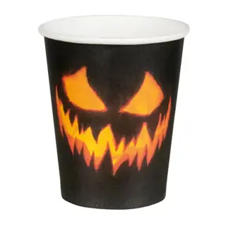 Papieren Bekertjes Creepy Pumpkin - 10 st.