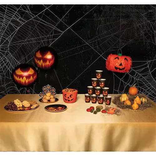 Papieren Bekertjes Creepy Pumpkin - 10 st. - afbeelding 2