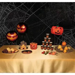Papieren Bekertjes Creepy Pumpkin - 10 st. - afbeelding 2
