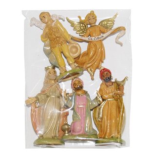 Kerstfiguren Wijzen, Engel Gloria en Herder - 9 cm