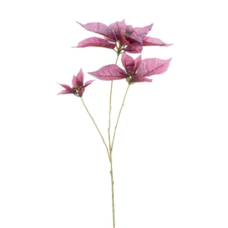 Kunstbloem Iridescent Poinsettia Spray Fuchsia - 94 cm