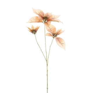 Kunstbloem Iridescent Poinsettia Spray Peach - 94 cm