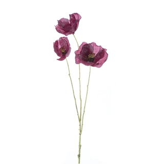 Kunstbloem Iridescent Poppy Spray Fuchsia - 90 cm