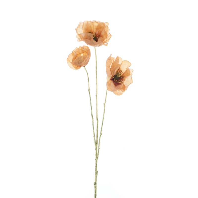 Kunstbloem Iridescent Poppy Spray Peach - 90 cm